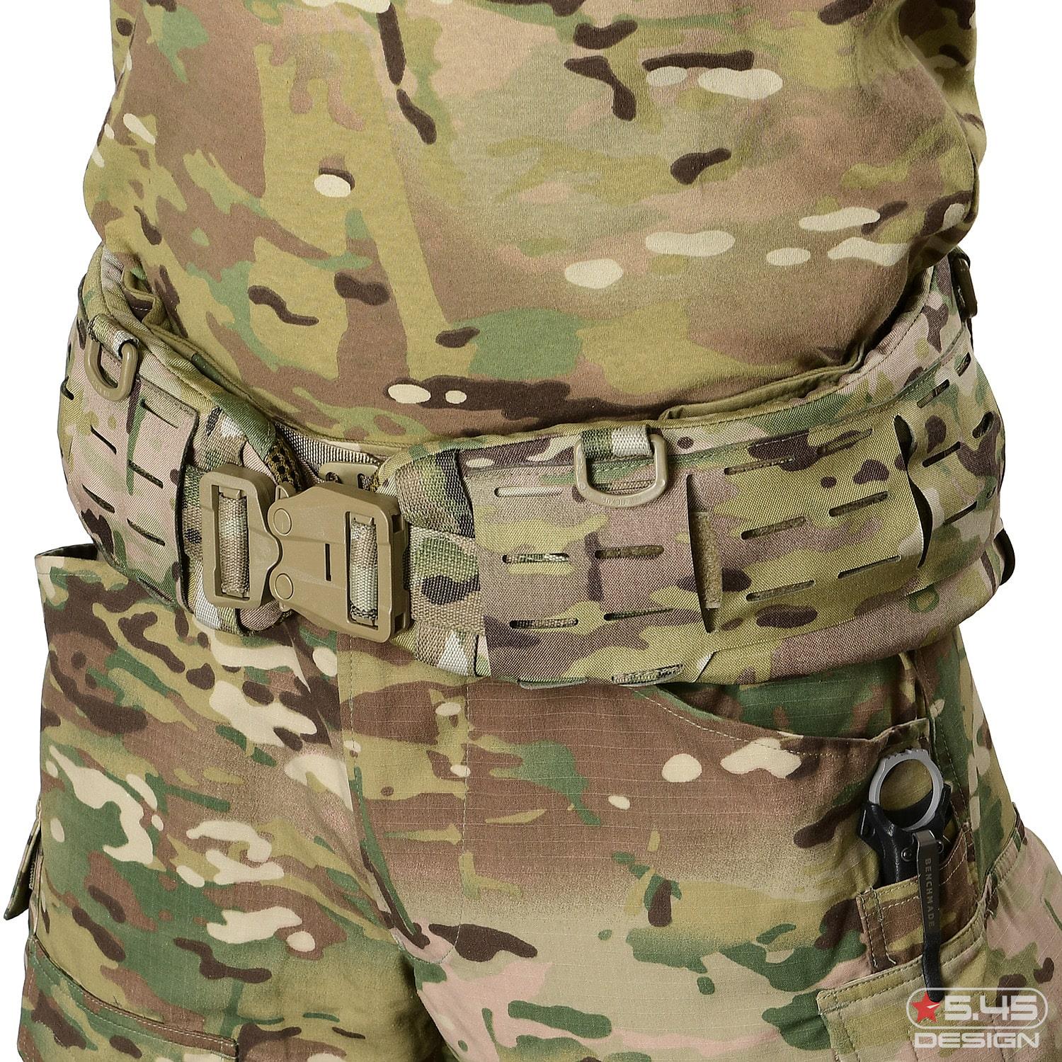 The belt is designed for mounting the first necessity equipment.